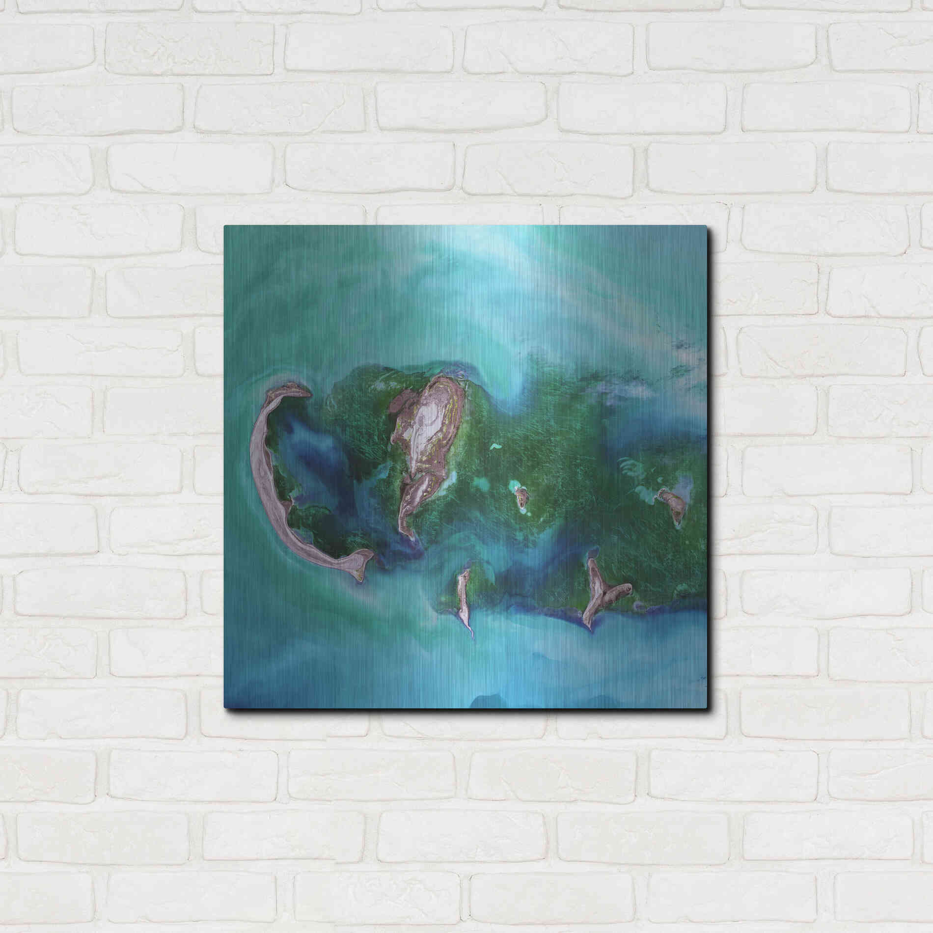 Luxe Metal Art 'Earth as Art: Caspian Scour,' Metal Wall Art,24x24