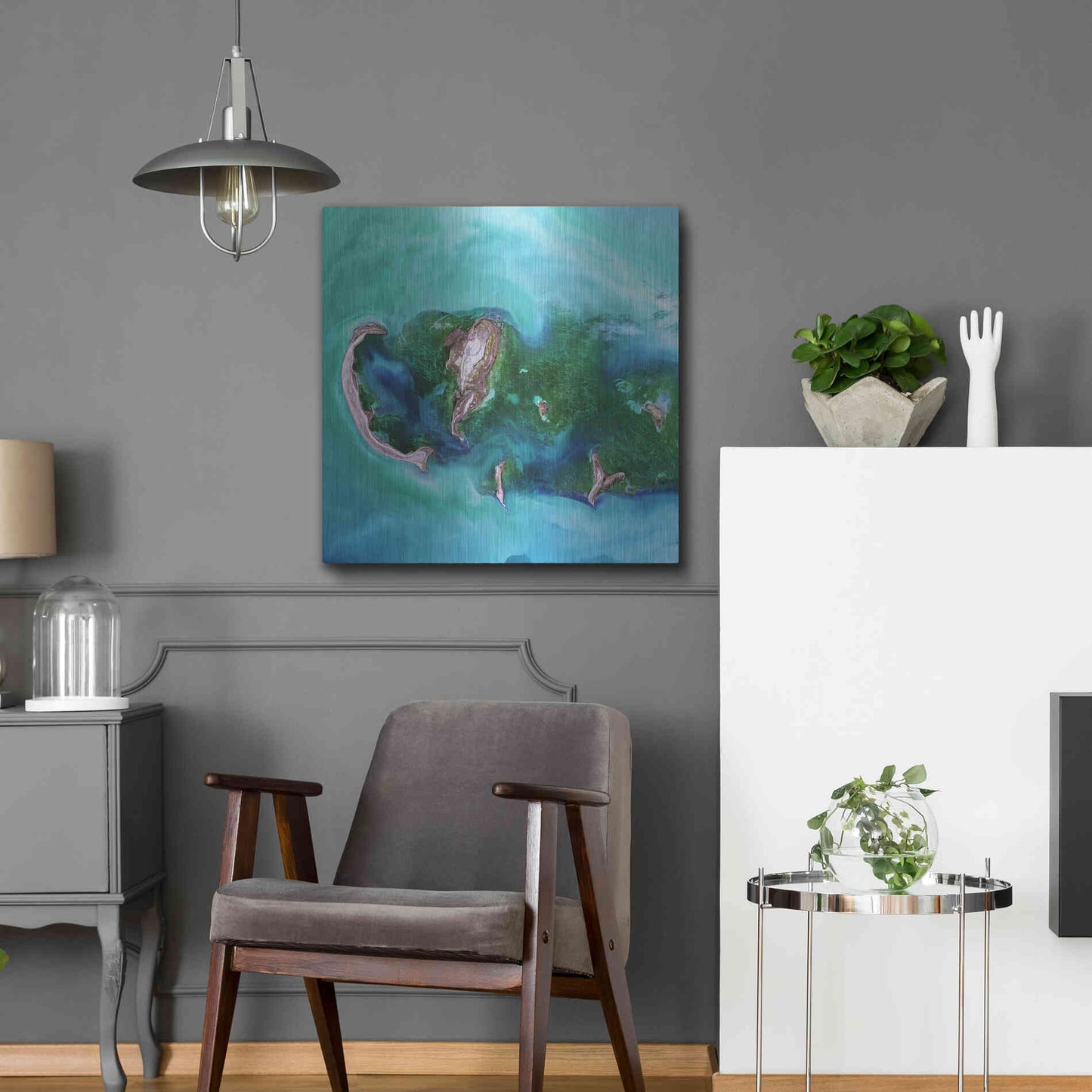 Luxe Metal Art 'Earth as Art: Caspian Scour,' Metal Wall Art,24x24