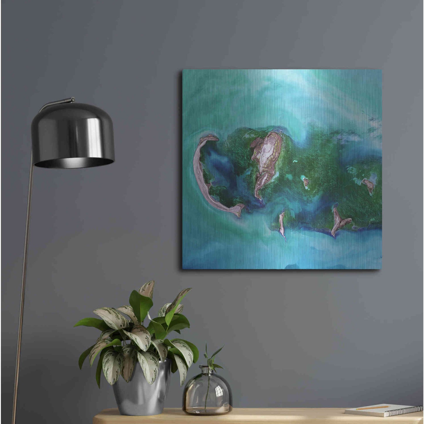 Luxe Metal Art 'Earth as Art: Caspian Scour,' Metal Wall Art,24x24