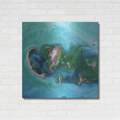 Luxe Metal Art 'Earth as Art: Caspian Scour,' Metal Wall Art,36x36