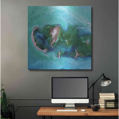 Luxe Metal Art 'Earth as Art: Caspian Scour,' Metal Wall Art,36x36