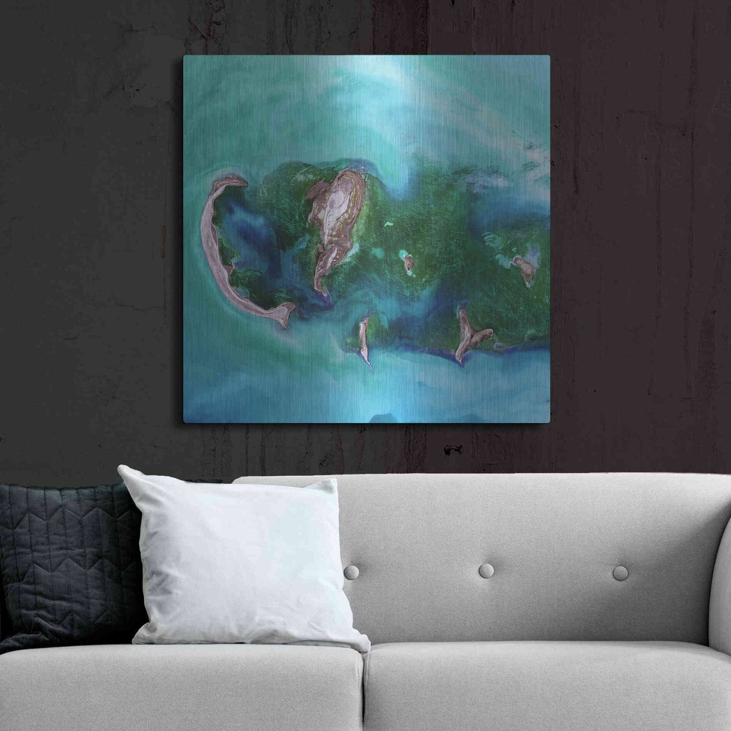 Luxe Metal Art 'Earth as Art: Caspian Scour,' Metal Wall Art,36x36