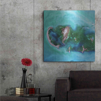 Luxe Metal Art 'Earth as Art: Caspian Scour,' Metal Wall Art,36x36