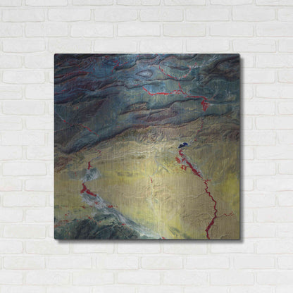 Luxe Metal Art 'Earth as Art: Crimson Streams,' Metal Wall Art,36x36