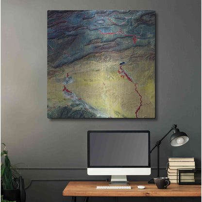 Luxe Metal Art 'Earth as Art: Crimson Streams,' Metal Wall Art,36x36