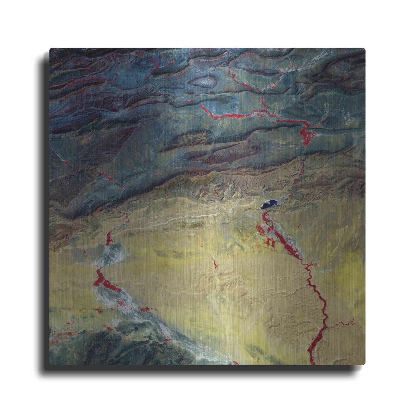 Luxe Metal Art 'Earth as Art: Crimson Streams,' Metal Wall Art