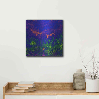 Luxe Metal Art 'Earth as Art: Fanciful Fluorescence,' Metal Wall Art,12x12