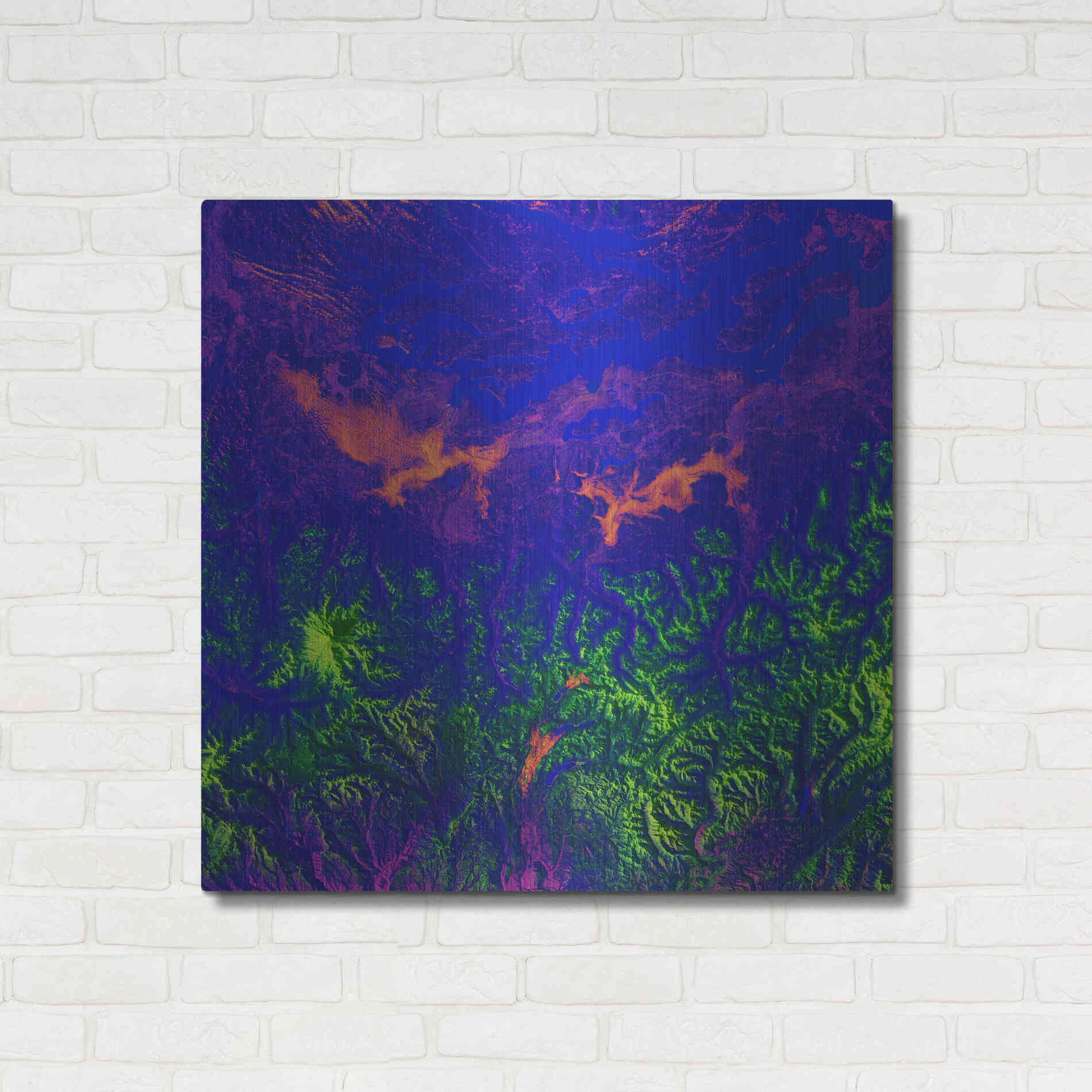 Luxe Metal Art 'Earth as Art: Fanciful Fluorescence,' Metal Wall Art,36x36
