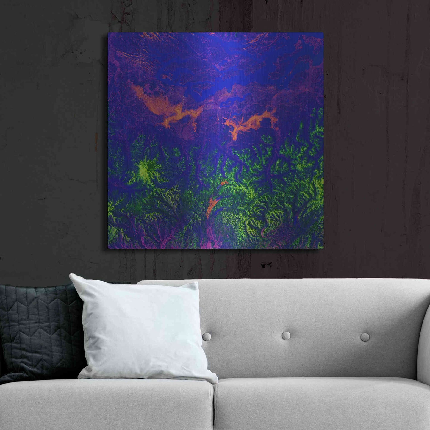Luxe Metal Art 'Earth as Art: Fanciful Fluorescence,' Metal Wall Art,36x36