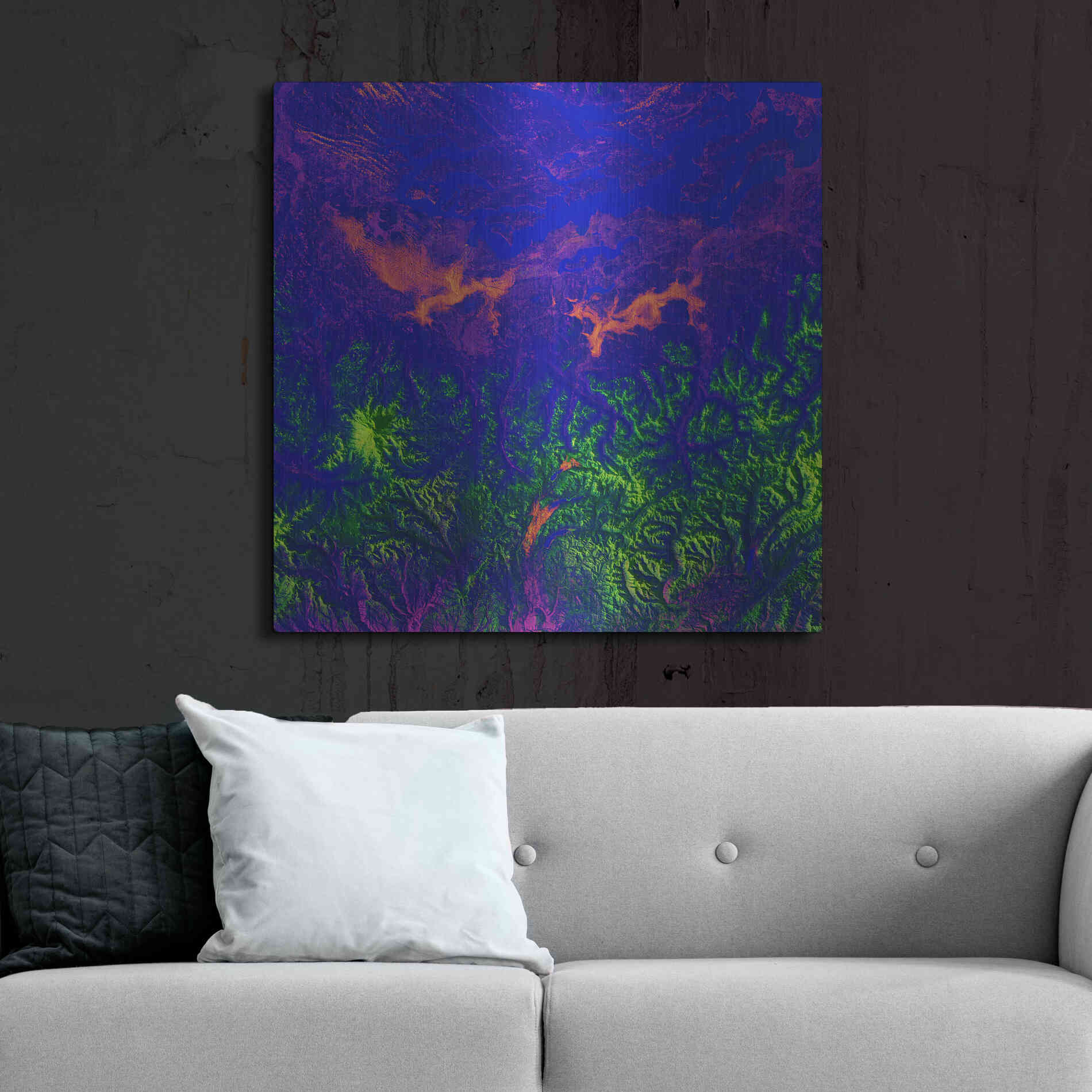 Luxe Metal Art 'Earth as Art: Fanciful Fluorescence,' Metal Wall Art,36x36