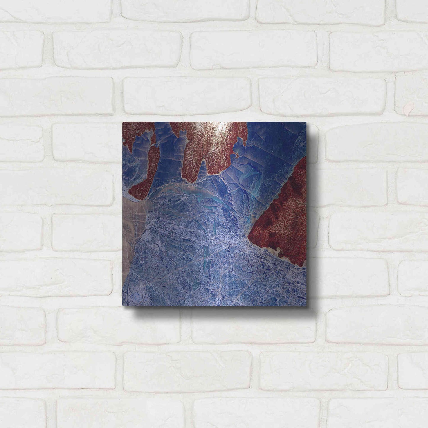 Luxe Metal Art 'Earth as Art: Fractured,' Metal Wall Art,12x12