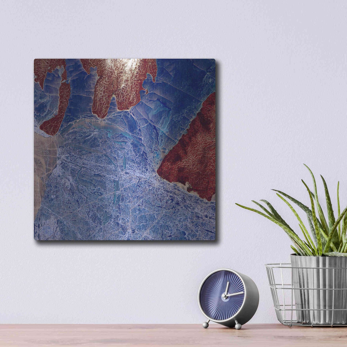 Luxe Metal Art 'Earth as Art: Fractured,' Metal Wall Art,12x12