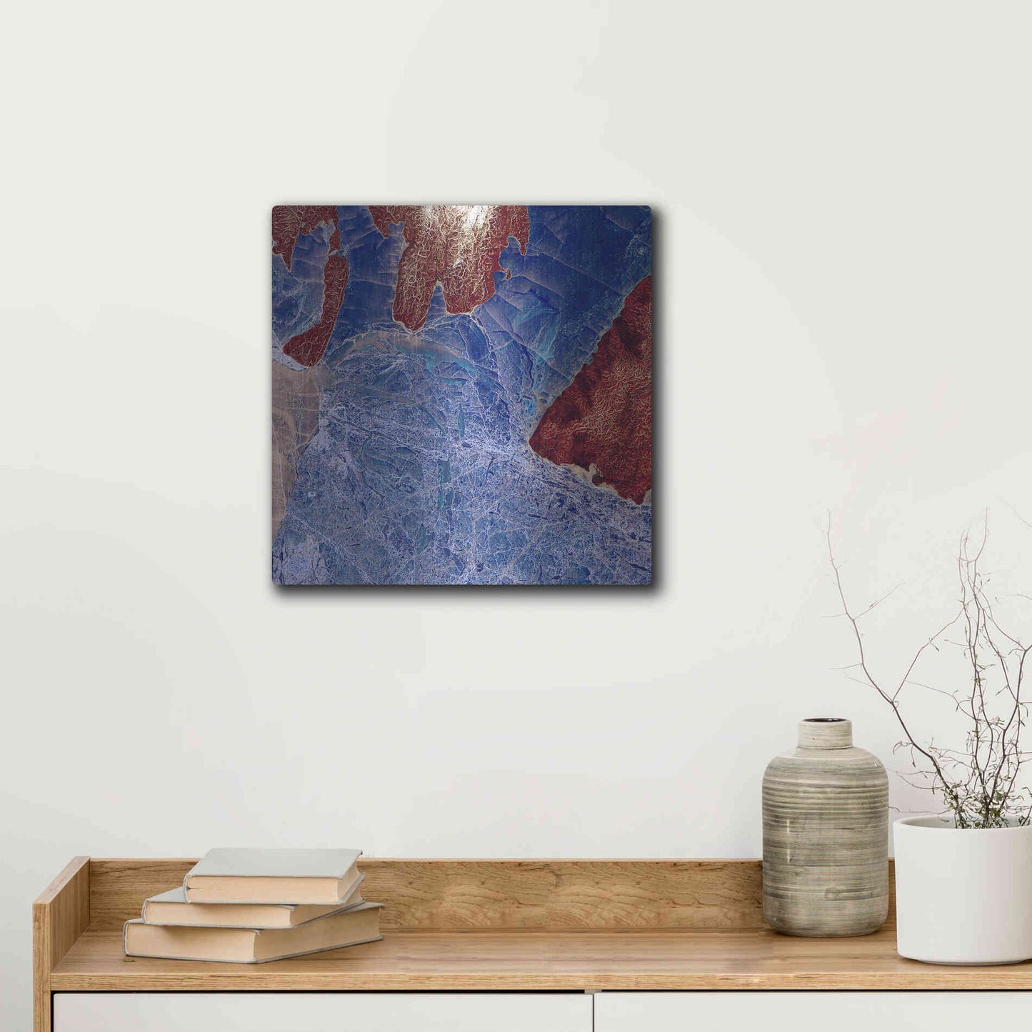 Luxe Metal Art 'Earth as Art: Fractured,' Metal Wall Art,12x12