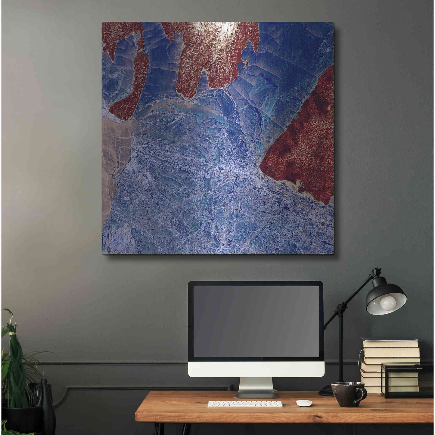 Luxe Metal Art 'Earth as Art: Fractured,' Metal Wall Art,36x36