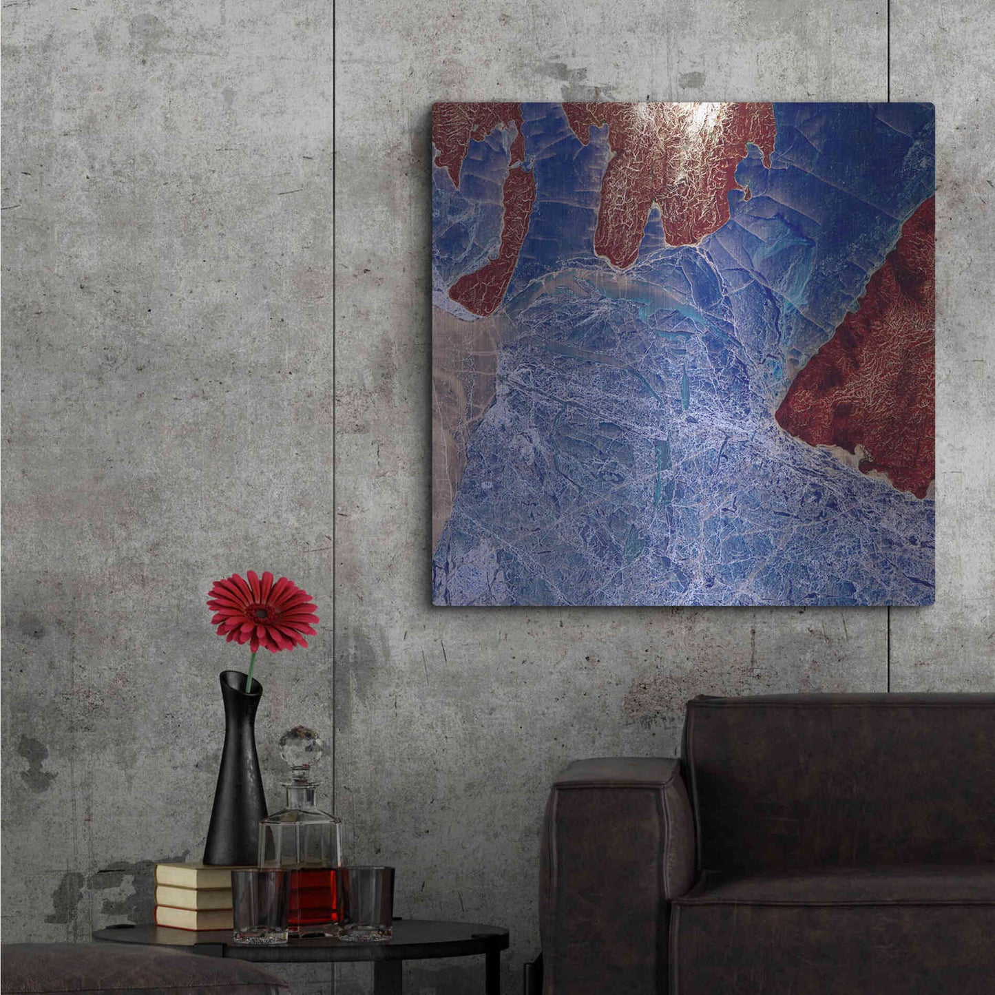 Luxe Metal Art 'Earth as Art: Fractured,' Metal Wall Art,36x36