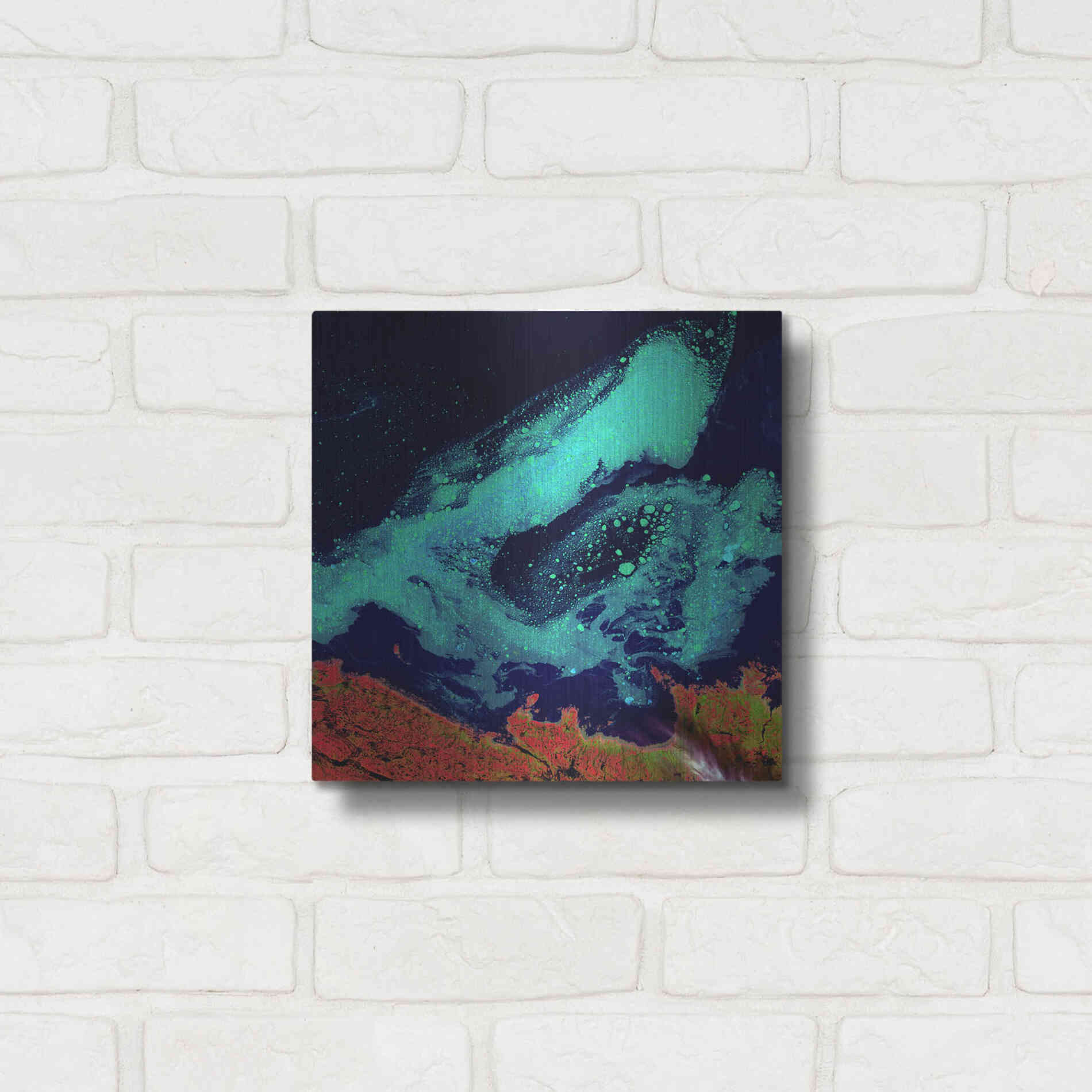 Luxe Metal Art 'Earth as Art: Icy Vortex,' Metal Wall Art,12x12