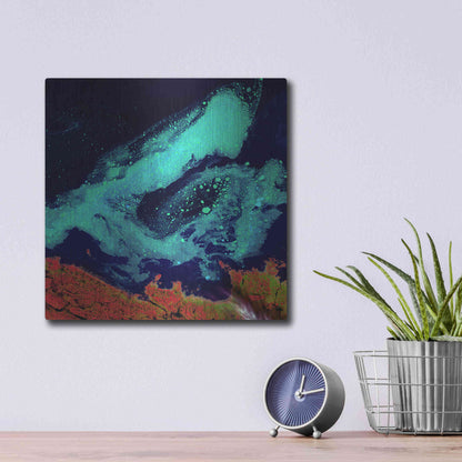 Luxe Metal Art 'Earth as Art: Icy Vortex,' Metal Wall Art,12x12