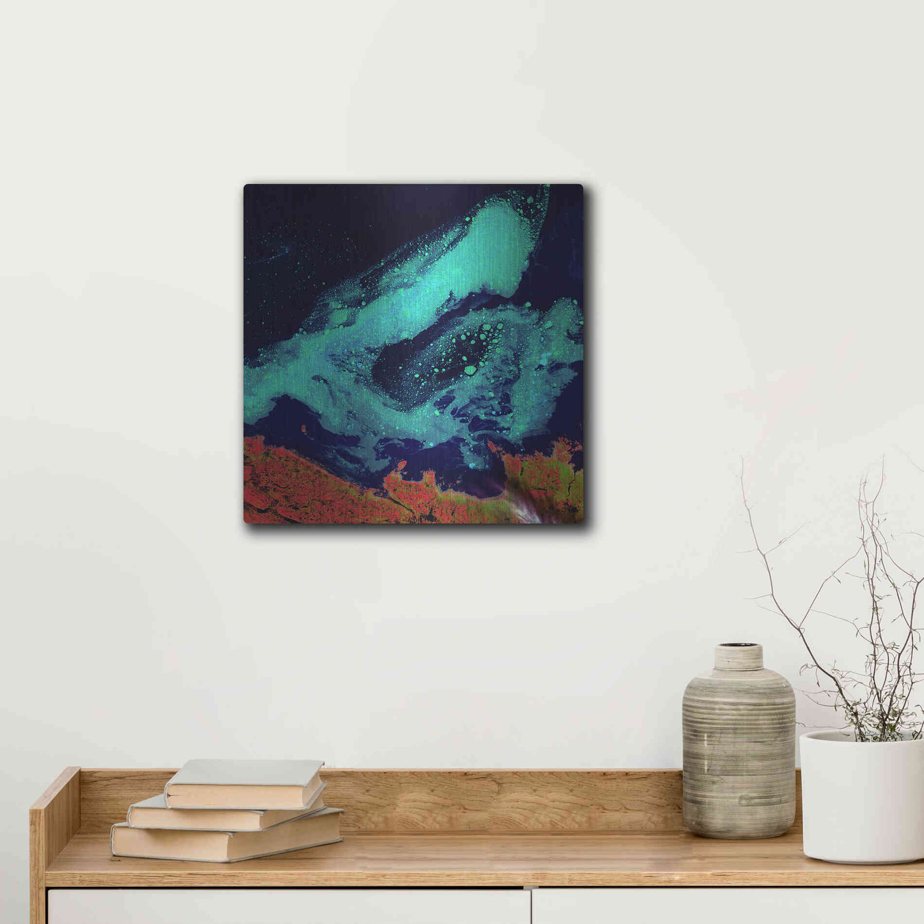 Luxe Metal Art 'Earth as Art: Icy Vortex,' Metal Wall Art,12x12