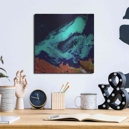 Luxe Metal Art 'Earth as Art: Icy Vortex,' Metal Wall Art,12x12