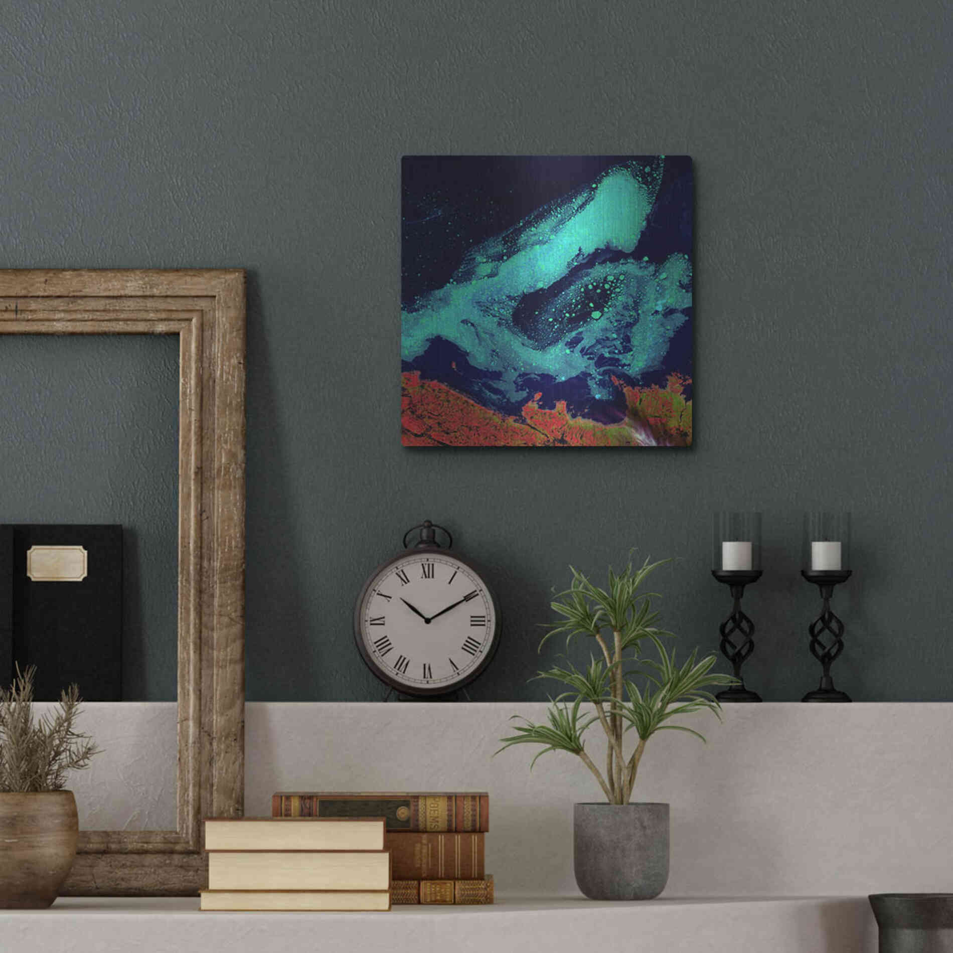 Luxe Metal Art 'Earth as Art: Icy Vortex,' Metal Wall Art,12x12