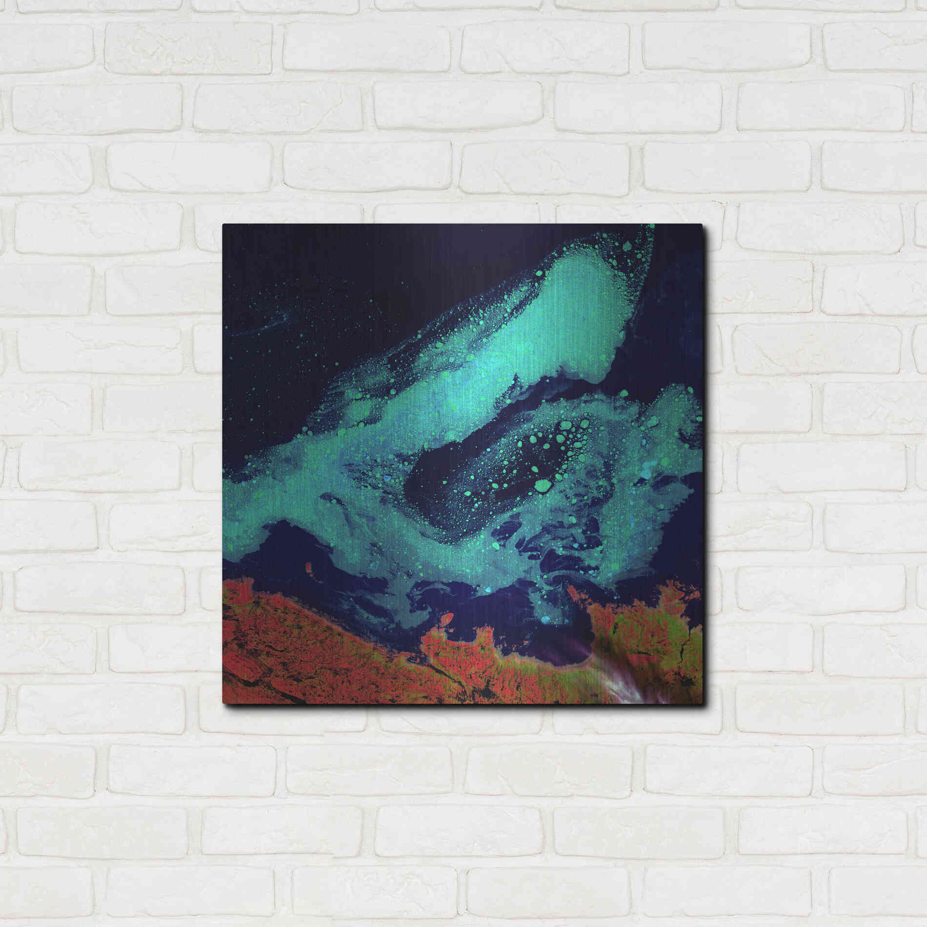 Luxe Metal Art 'Earth as Art: Icy Vortex,' Metal Wall Art,24x24