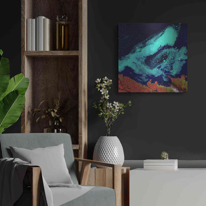 Luxe Metal Art 'Earth as Art: Icy Vortex,' Metal Wall Art,24x24