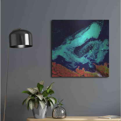 Luxe Metal Art 'Earth as Art: Icy Vortex,' Metal Wall Art,24x24