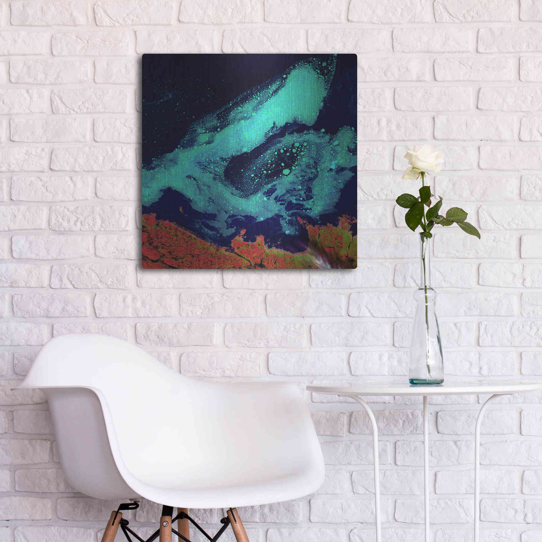 Luxe Metal Art 'Earth as Art: Icy Vortex,' Metal Wall Art,24x24