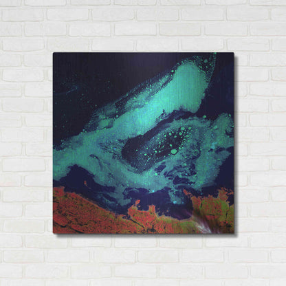 Luxe Metal Art 'Earth as Art: Icy Vortex,' Metal Wall Art,36x36