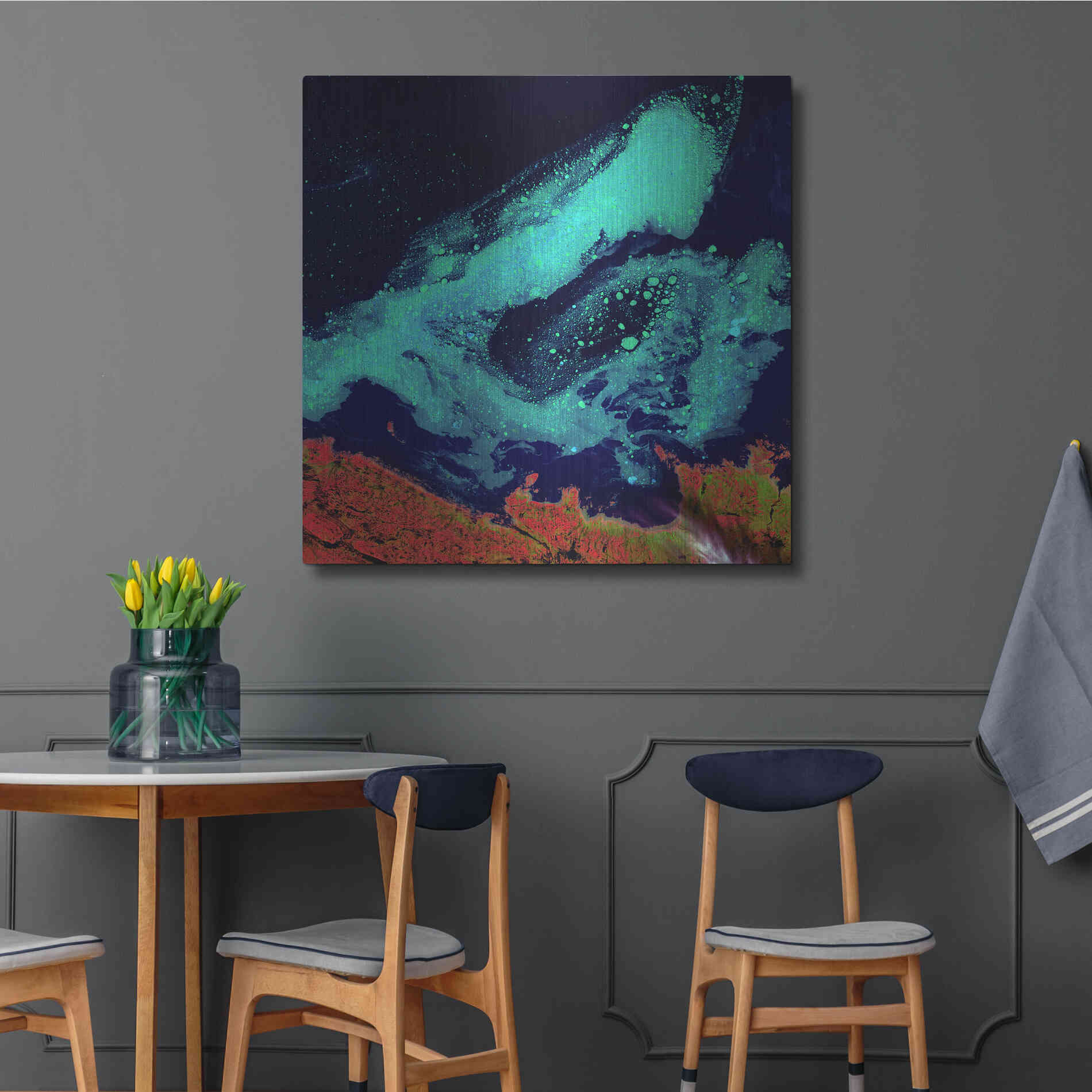 Luxe Metal Art 'Earth as Art: Icy Vortex,' Metal Wall Art,36x36