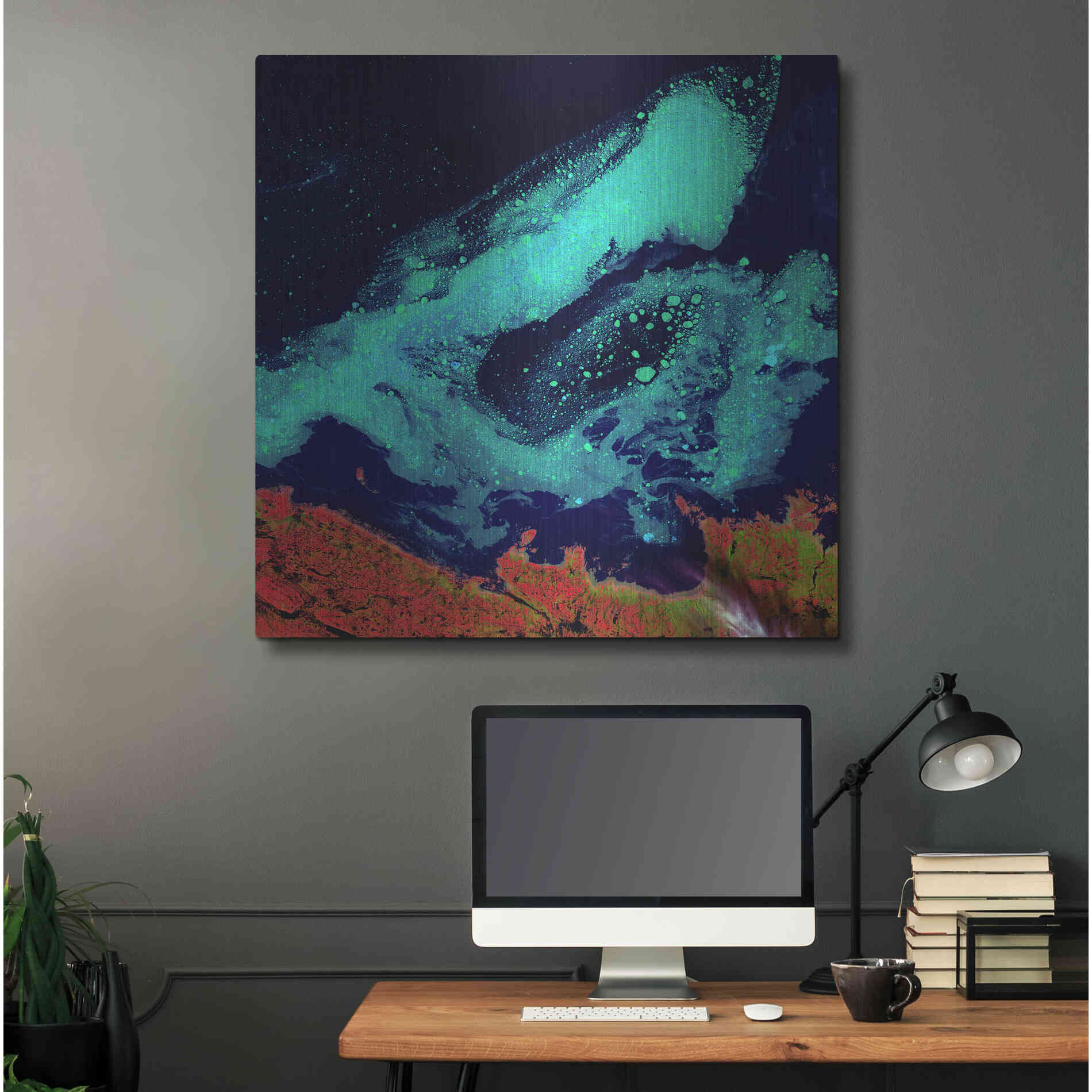 Luxe Metal Art 'Earth as Art: Icy Vortex,' Metal Wall Art,36x36