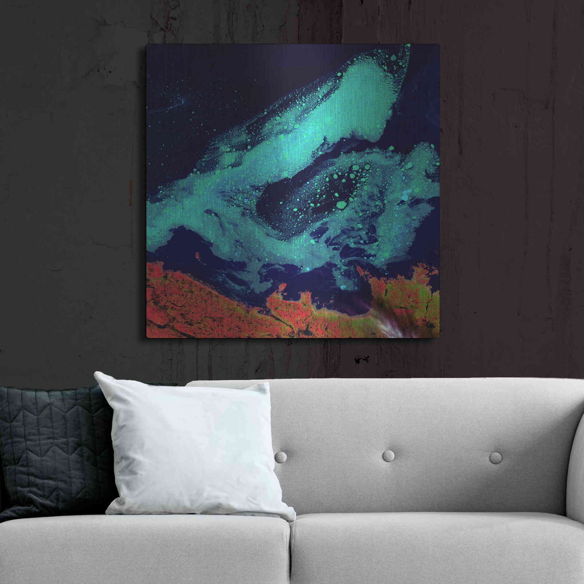 Luxe Metal Art 'Earth as Art: Icy Vortex,' Metal Wall Art,36x36