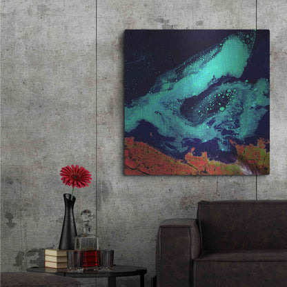 Luxe Metal Art 'Earth as Art: Icy Vortex,' Metal Wall Art,36x36