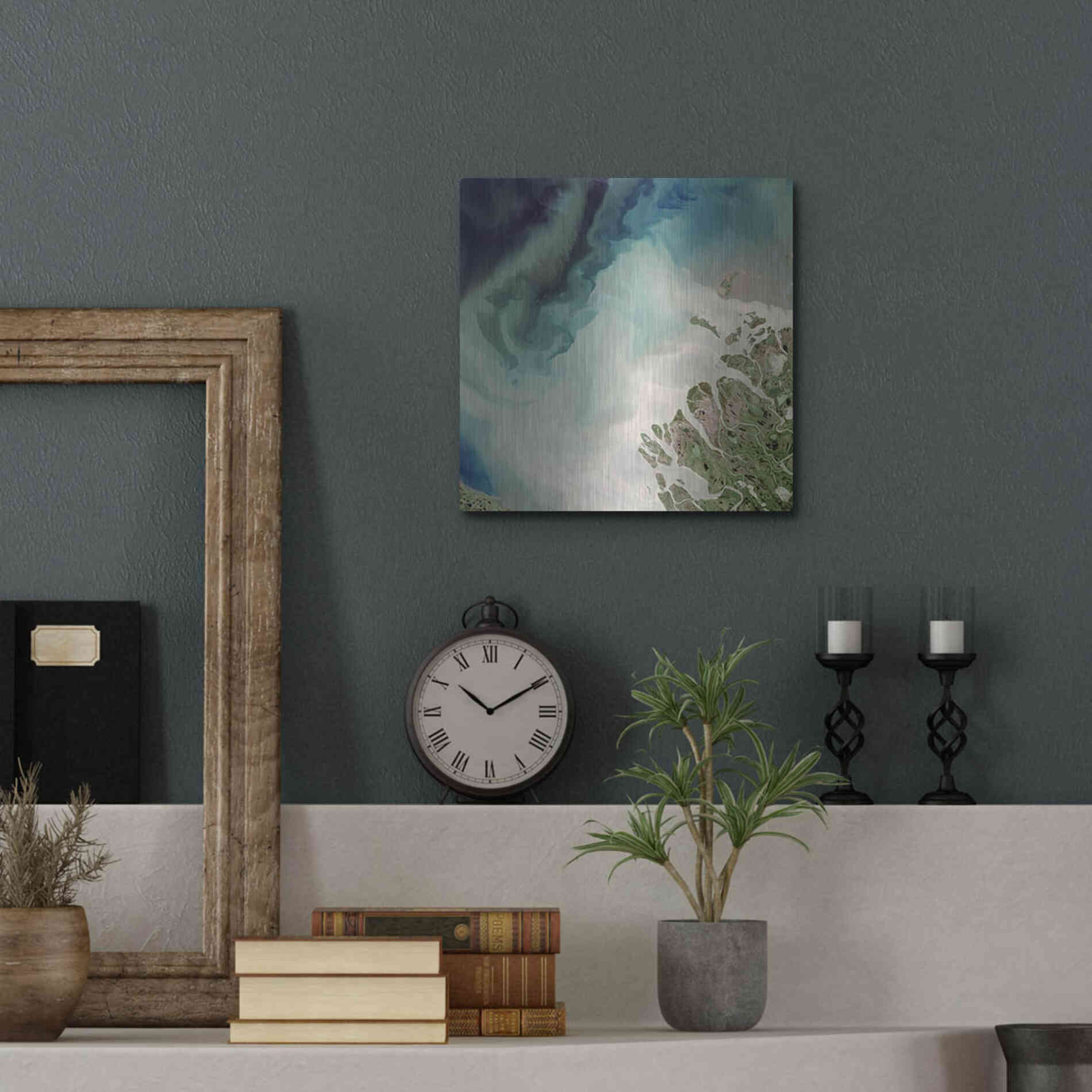 Luxe Metal Art 'Earth as Art: Mackenzie Meets Beaufort,' Metal Wall Art,12x12