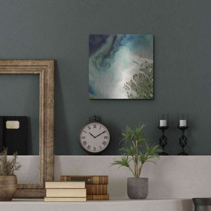 Luxe Metal Art 'Earth as Art: Mackenzie Meets Beaufort,' Metal Wall Art,12x12