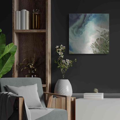 Luxe Metal Art 'Earth as Art: Mackenzie Meets Beaufort,' Metal Wall Art,24x24