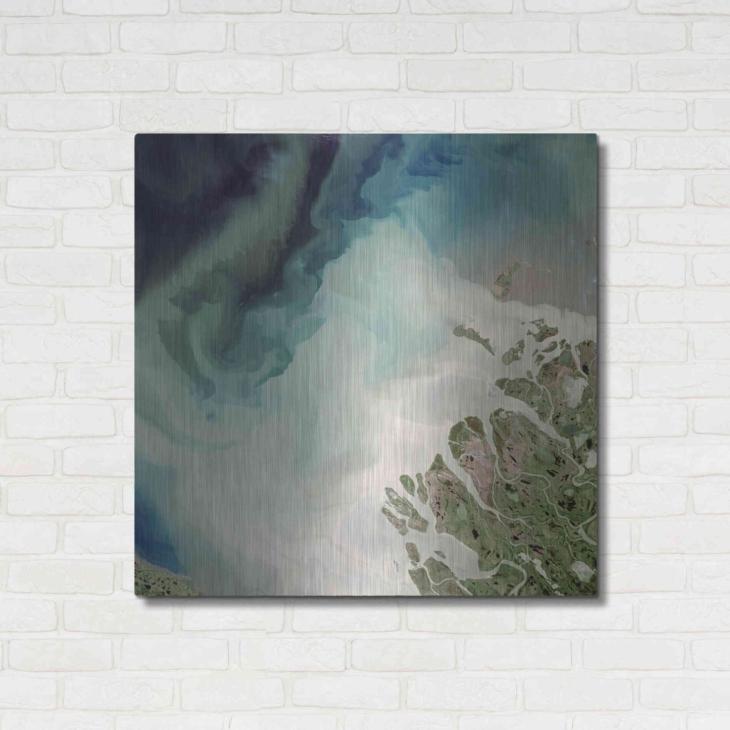 Luxe Metal Art 'Earth as Art: Mackenzie Meets Beaufort,' Metal Wall Art,36x36