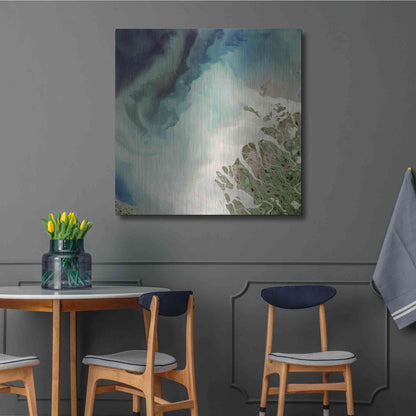 Luxe Metal Art 'Earth as Art: Mackenzie Meets Beaufort,' Metal Wall Art,36x36