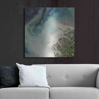 Luxe Metal Art 'Earth as Art: Mackenzie Meets Beaufort,' Metal Wall Art,36x36