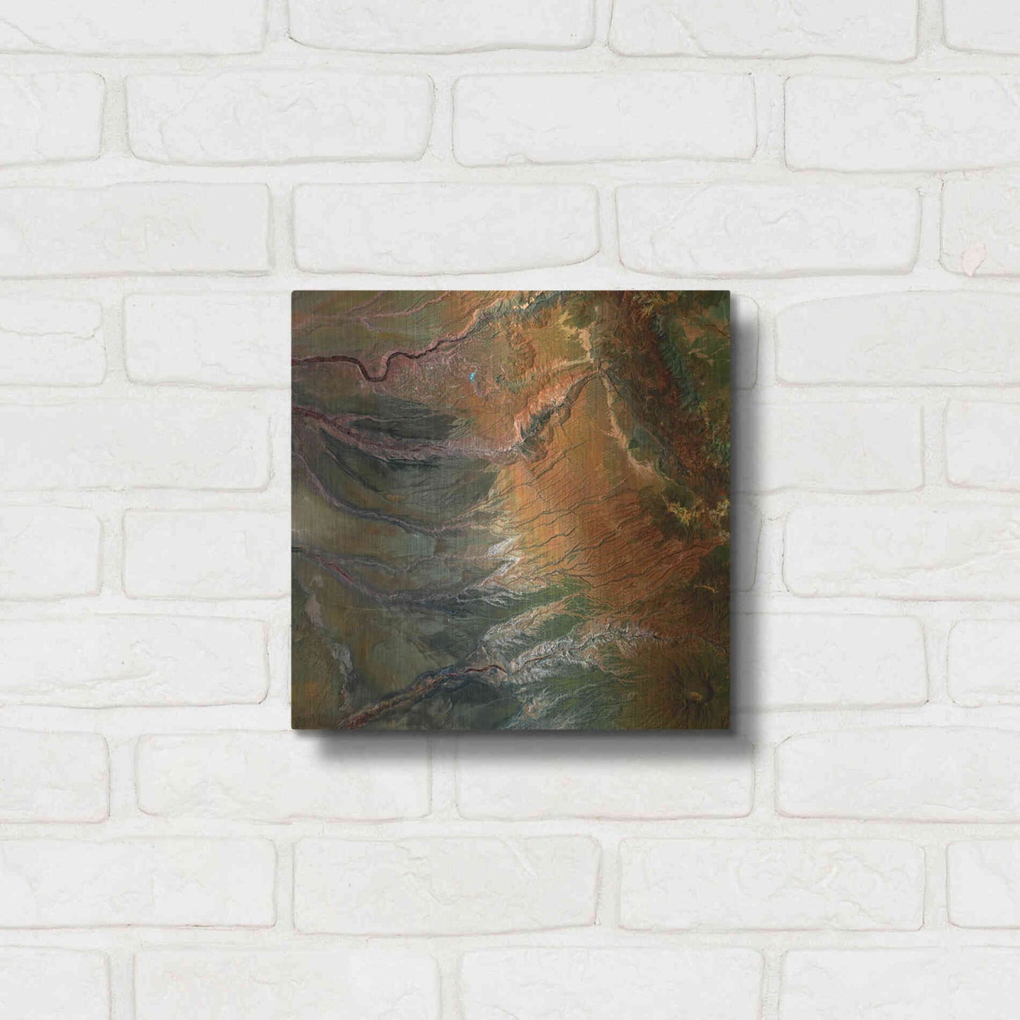 Luxe Metal Art 'Earth as Art: Moody Carvings,' Metal Wall Art,12x12