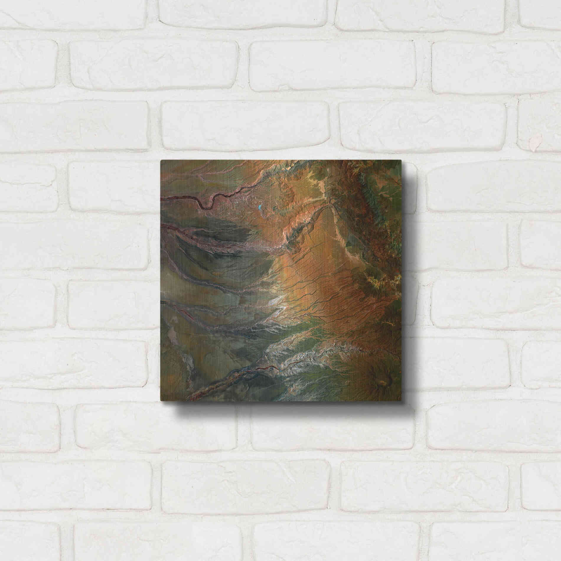 Luxe Metal Art 'Earth as Art: Moody Carvings,' Metal Wall Art,12x12