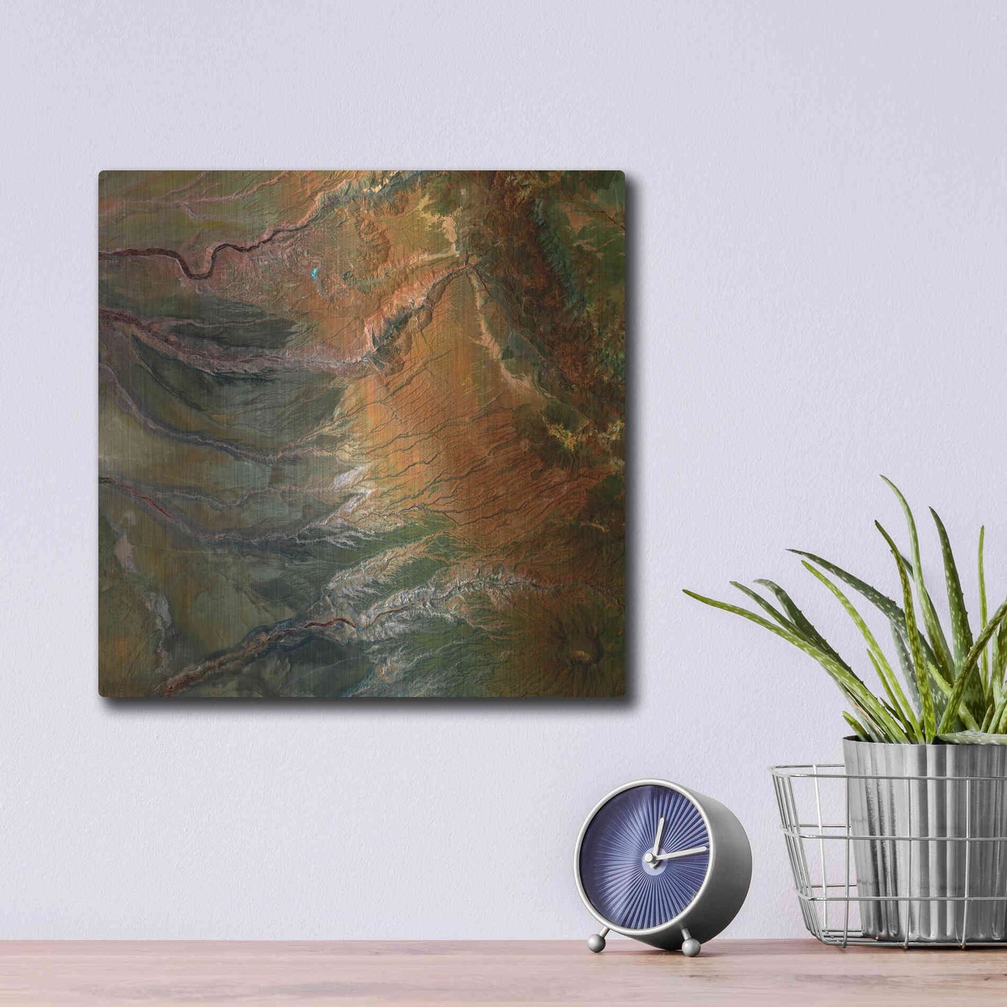 Luxe Metal Art 'Earth as Art: Moody Carvings,' Metal Wall Art,12x12