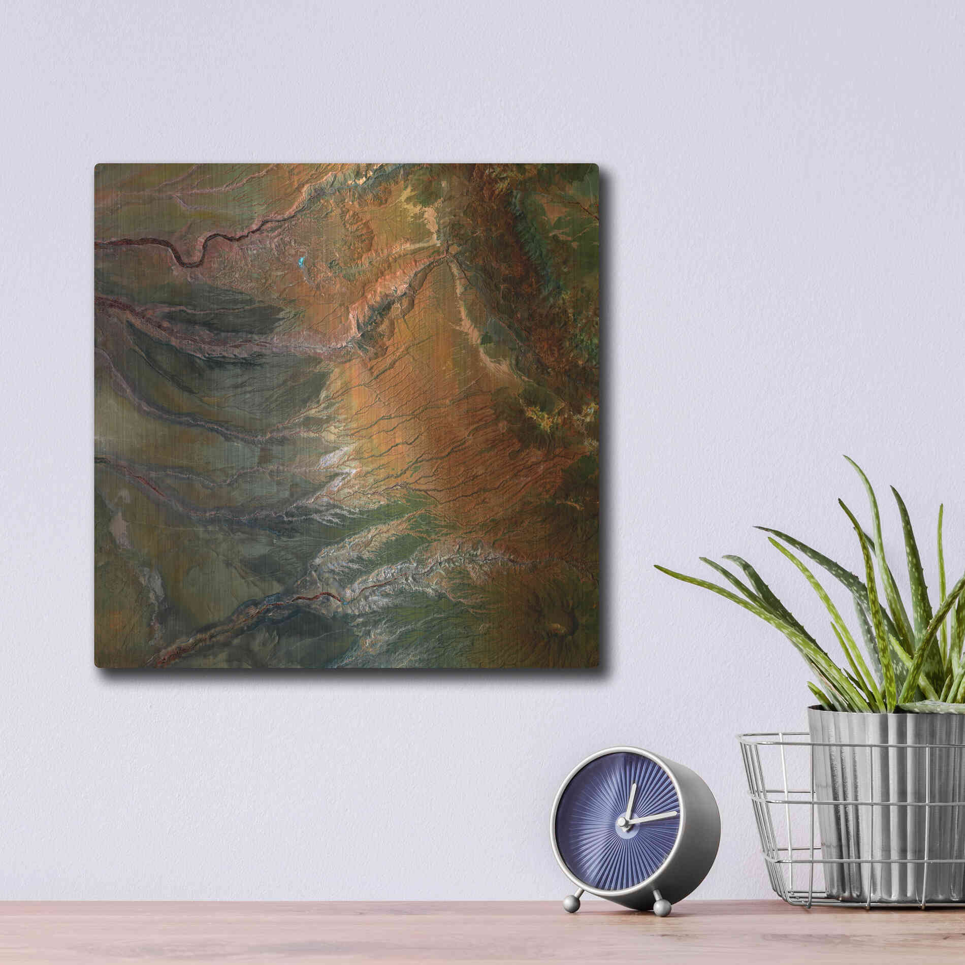Luxe Metal Art 'Earth as Art: Moody Carvings,' Metal Wall Art,12x12