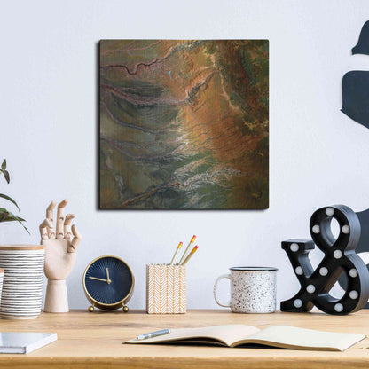Luxe Metal Art 'Earth as Art: Moody Carvings,' Metal Wall Art,12x12