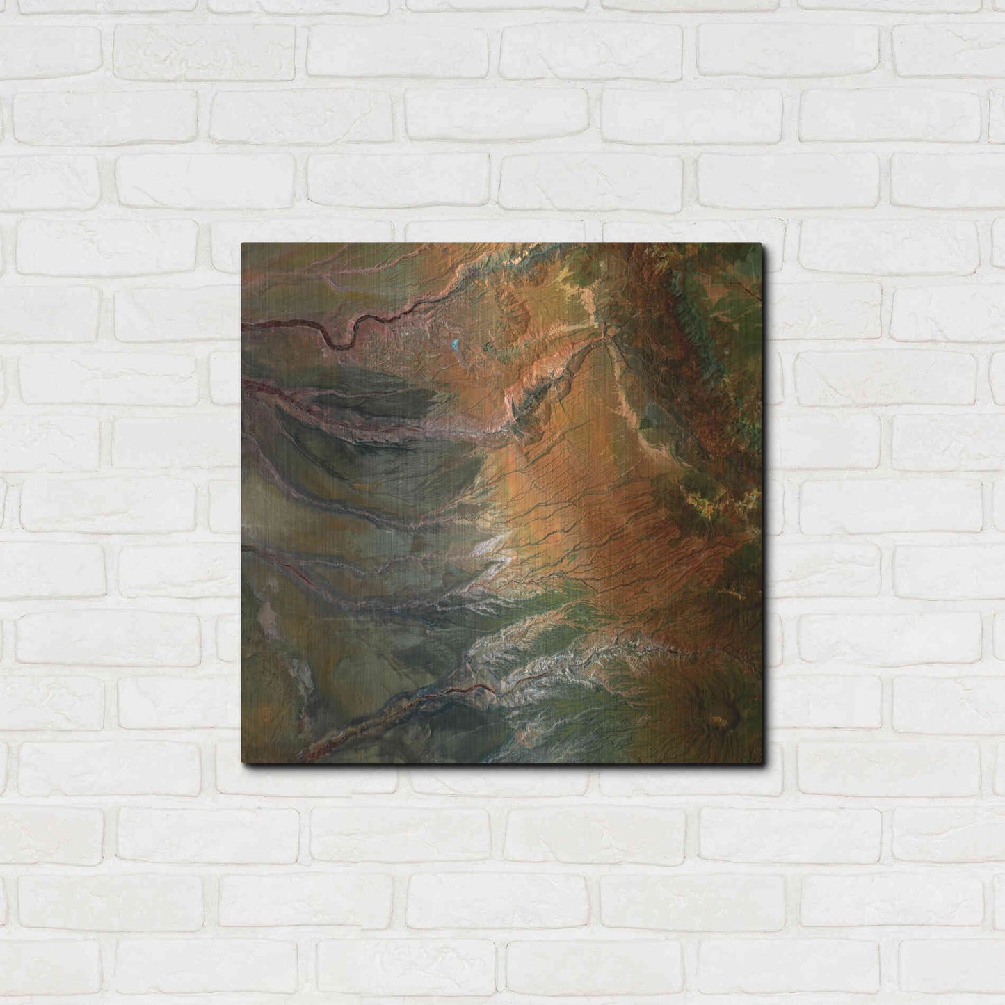 Luxe Metal Art 'Earth as Art: Moody Carvings,' Metal Wall Art,24x24