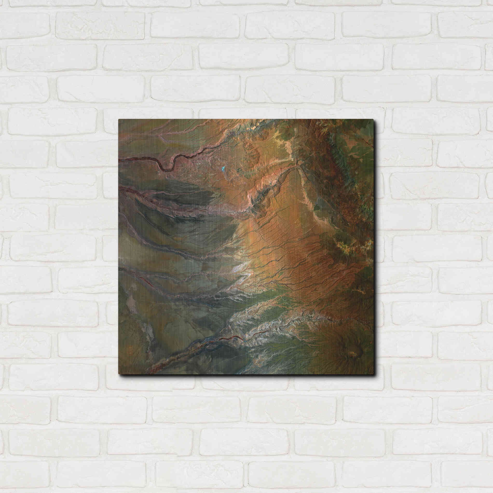 Luxe Metal Art 'Earth as Art: Moody Carvings,' Metal Wall Art,24x24