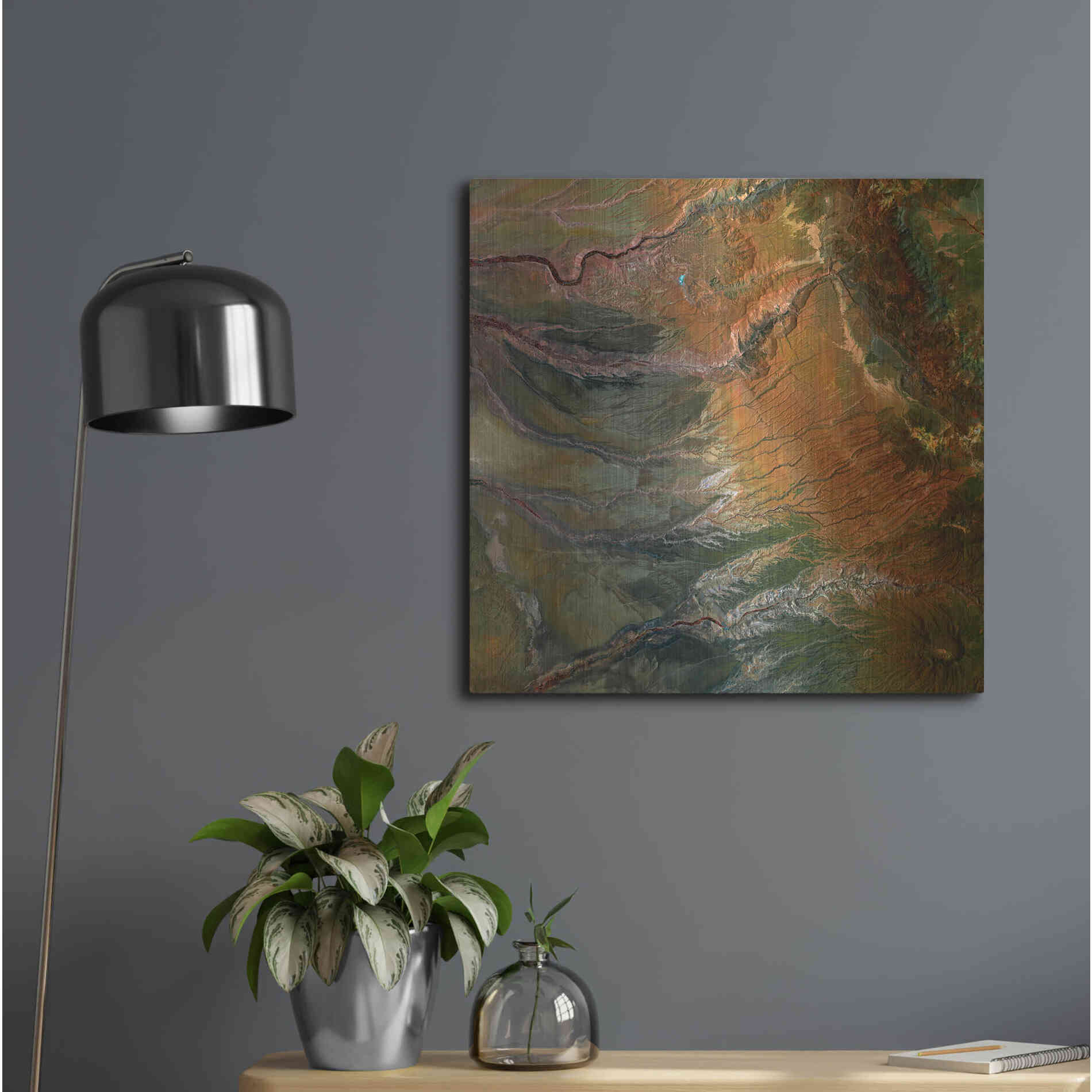 Luxe Metal Art 'Earth as Art: Moody Carvings,' Metal Wall Art,24x24