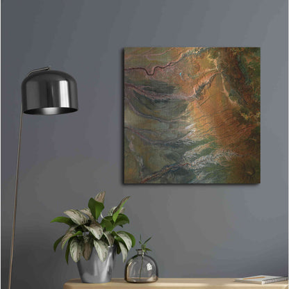 Luxe Metal Art 'Earth as Art: Moody Carvings,' Metal Wall Art,24x24