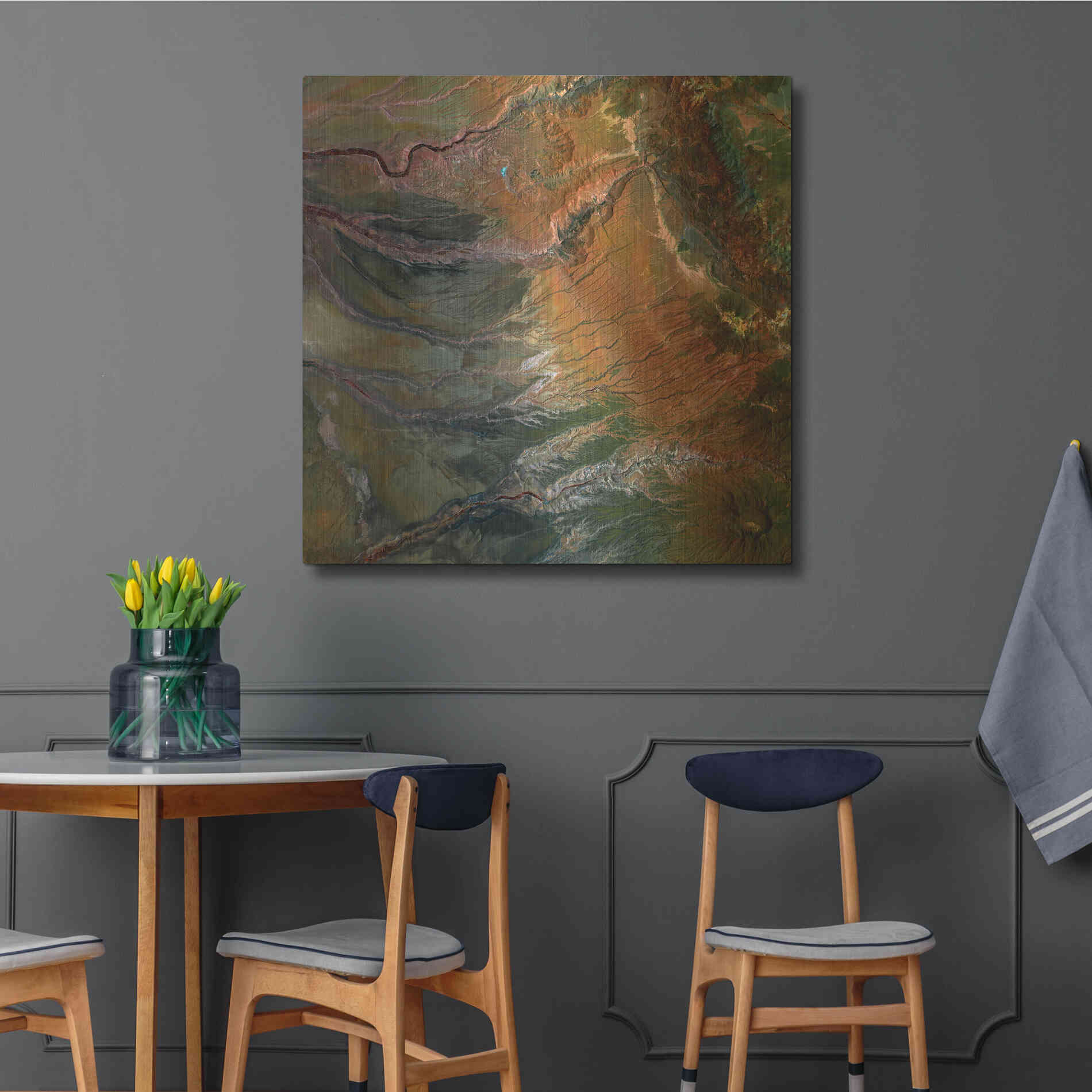 Luxe Metal Art 'Earth as Art: Moody Carvings,' Metal Wall Art,36x36