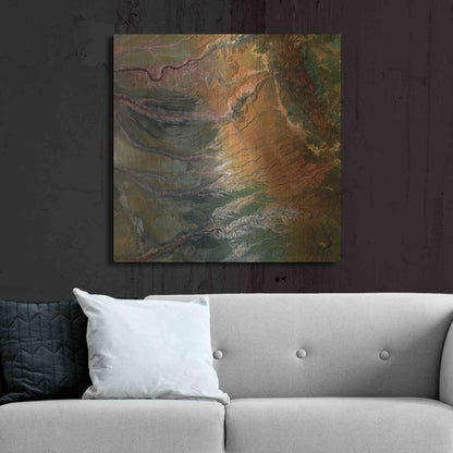 Luxe Metal Art 'Earth as Art: Moody Carvings,' Metal Wall Art,36x36